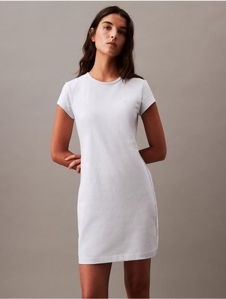 Calvin Klein Jeans Calvin Klein Womens Archive Logo Baby T-Shirt Dress - Blue - XS