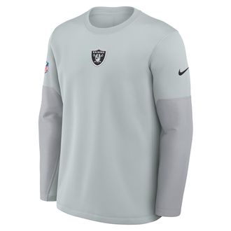 Nike Las Vegas Raiders Scripted To Win Sideline Coach Nike Mens Therma-FIT NFL Long-Sleeve T-Shirt in Grey | 03BR0DNI8D-NX3