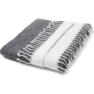 Melange Home Reversible Merino Wool Throw Blanket in Grey/Ivory at Nordstrom Rack