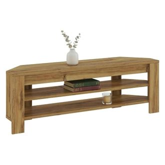 Dmora Unidad Tv Venezze, 2 Estantes, Esquina, Soporta 40 Kg, 120x30x40h Cm, Roble Marr&oacute;n