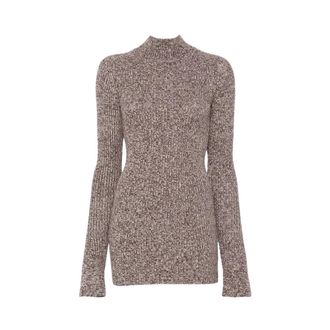 Sportmax Spxbouquet Trui - Dames - Coltruien - Bruin - M - Wol - Truien & Vesten