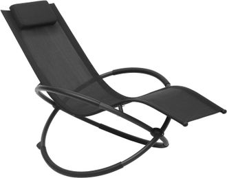 Woltu Woltu Sedia Sdraio A Dondolo Relax Poltrona Swing Traspirante Da Balcone Campeggio Nero
