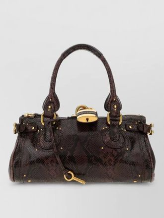 Chlo&eacute; paddington leather shoulder bag gold hardware