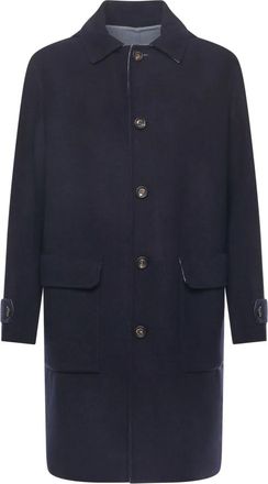 Eleventy Enkelrijige Jas - Heren - Mantel - Blauw - XL - Wol - Jassen
