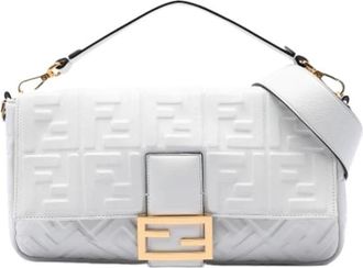 Fendi Pre-owned Baguette Satchel - Dames - Vintage Schoudertas - Wit - ONE Size - Leer - Vintage