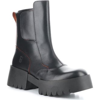 FLY London Egli Platform Bootie in 005 Black/Red Java at Nordstrom Rack, Size 6-6.5Us / 37Eu