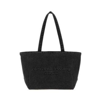 Alexander Wang Slate Denim Punch Shopping Bag Greyaged Borse A Mano