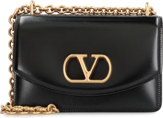 Valentino Garavani Womens Crossbody Bag Vain Black Leather Calf Shoulder