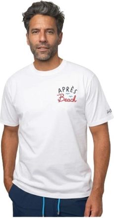 MC2 Saint Barth Tops, Heren, Wit, M, Katoen, Serena Ribgebreide T-shirt