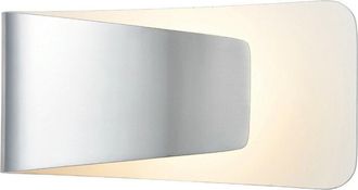 Loops Wall Light Polished Aluminium & Matt White Paint 7.5W LED Bulb Included