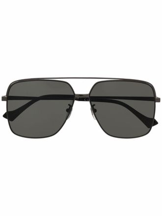 Gucci Occhiali da sole GG1099 con montatura stile pilota - Grigio
