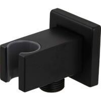 OEM Ducha De Mano Mural De Lat&oacute;n Macizo Con Salida De Agua, Codo De Suministro Para Ducha De Mano Mural De 1/2 Npt, Color Negro - Crezuo