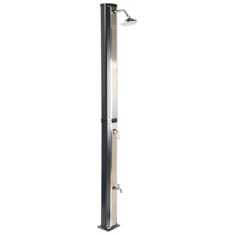 Beliani Ducha Solar Independiente De Exterior Pvc Con Energ&iacute;a Solar Negro Tuxpam