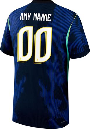 Nike Jordan Mens Brazil 2026 Match Away Jordan Aero-FIT Soccer Authentic Custom Jersey By You in Blue | NN203939009-CUS