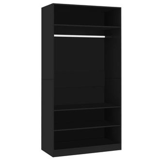 Berkfield Home Wardrobe Black 100x50x200 cm Engineered Wood | Size: 100 x 50 x 200 cm