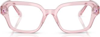 Swarovski 54mm Pillow Optical Glasses in Transparent Pink at Nordstrom