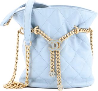Chanel Pending CC Drawstring Quilted Lambskin Small bucket bag - Blauw