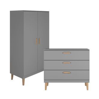 OEM C&oacute;moda Y Armario Kocot Kids Kubi - Gris