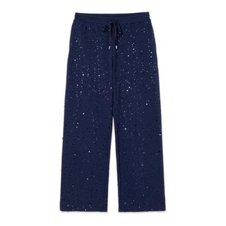 Oltre Sequin Joggers - Dames - Straight fit broeken - Blauw - M - Katoen - Broeken