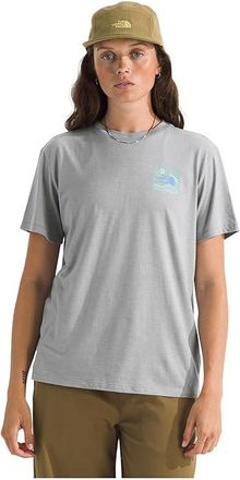 The North Face Tri-Blend Mountain Escape Short Sleeve T-Shirts Womens Clothing Tnf Light Grey White Heather : 2XL, Cotton/Lyocell/Polyester