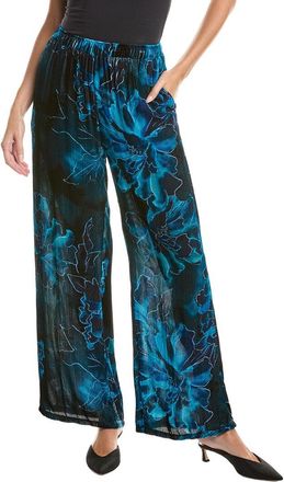 Johnny Was Corduroy Velvet Wide Leg Silk-Blend Pant