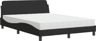 vidaXL Cama Con Colch&oacute;n Terciopelo Negro 120x200 Cm Vidaxl