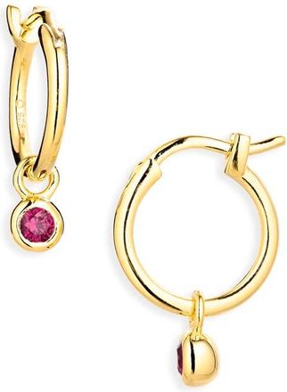 Missoma October Birthstone Mini Charm Hoop Earrings in Gold at Nordstrom