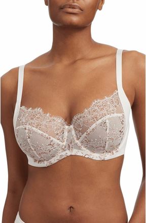 Skarlett Blue Entice Lace Full Coverage Underwire Bra in Icing/rose Gold at Nordstrom, Size 34Ddd