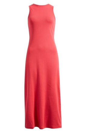 Nordstrom Stretch Cotton Microrib Tank Dress in Red Saucy at Nordstrom, Size Xx-Small