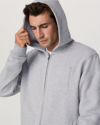 Vuori Clothing Seaside Full Zip 2.0 | Light Heather Grey | Medium