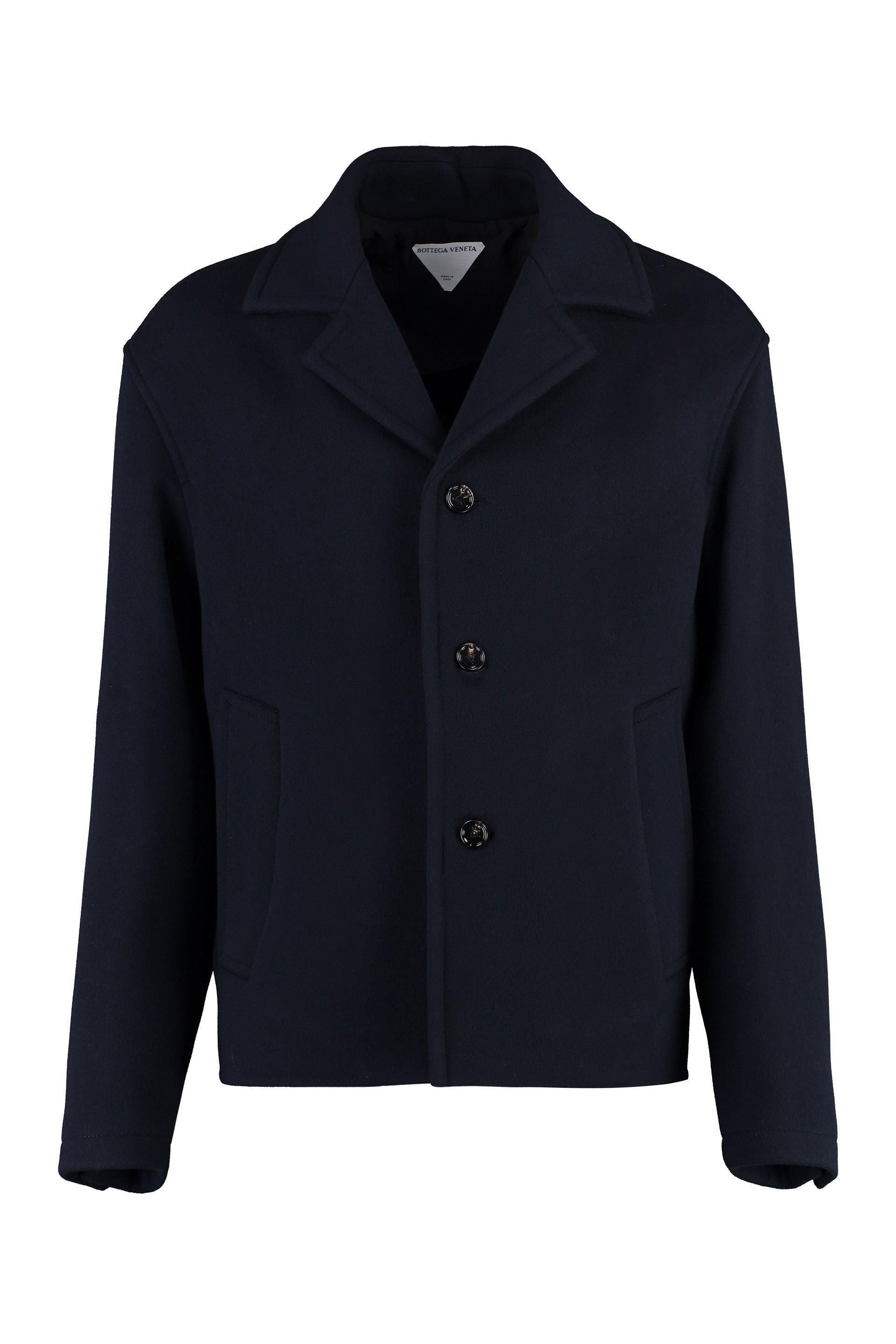 ジャケット・アウター 24aw Super160'sWOOLDOUBLECLOTH PEA COAT Wool pea coat blue for Men | Sandro Paris