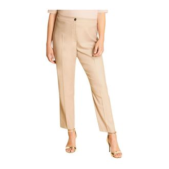 Marina Rinaldi Stijlvolle Broeken voor Vrouwen - Dames - Vrijetijds broeken - Beige - XL - Broeken