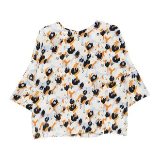 Marni Blouses, female, Multicolor, Size: XS Silk Woven Top