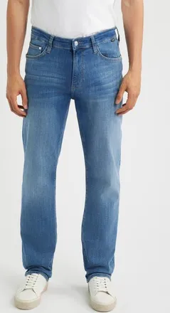 Mavi Zach Straight Leg Jeans in Mid Foggy Feather Bl at Nordstrom, Size 35 X 32