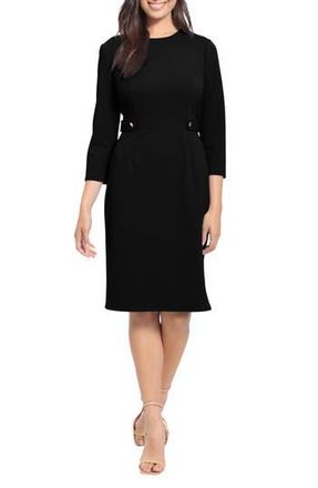 London Times Side Tab Sheath Dress in Black at Nordstrom Rack, Size 10P