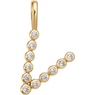 Made by Mary CZ Poppy Charm in Gold Vermeil Initial V at Nordstrom