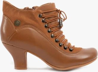 Hush Puppies Womens Hush Puppies VIVIANNA Womens Leather Zip Boots Tan - Brown - Size: 3