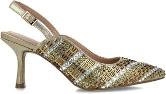 Menbur Slingback met Strasssteentjes en Spoelhak - Dames - Pumps - Geel - 37 EU - Schoenen
