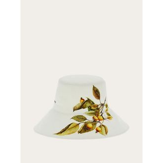 Ferragamo Womens Off White Cotton Bucket Hat