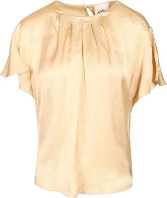 Isabel Marant Overhemden, Dames, Beige, S, Sakine Satin Blouse