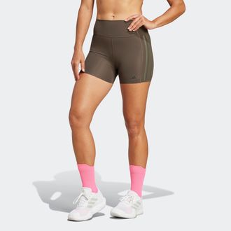 adidas Shorts ADIDAS PERFORMANCE OPT 4 INCH L, Damen, Gr. L, N-Gr, gr&uuml;n (shadow olive), Obermaterial: 77% Polyester, 23% Elasthan, Hosen Shorts