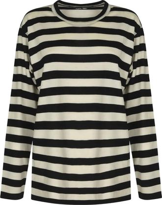 Junya Watanabe T-shirt a righe - Nero