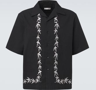 Commas Embroidered bowling shirt