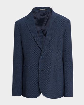 Emporio Armani Men & apos;s Jacquard Wool Soft Sport Coat