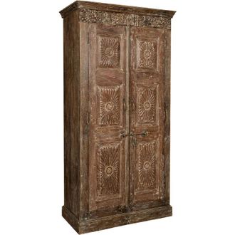 Biscottini International Stipo Libreria in legno massiccio con porta antica
