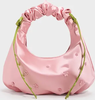 Charles & Keith Mabel Satin Floral-Vine Hobo Bag