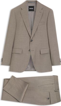 BOSS Two-piece regular-fit suit in m&eacute;lange stretch wool