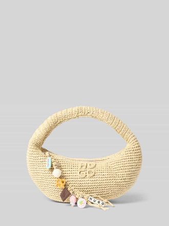 HUGO BOSS Henkeltasche aus Strohgeflecht Modell ZEYA in Ecru, Gr&ouml;&szlig;e 1