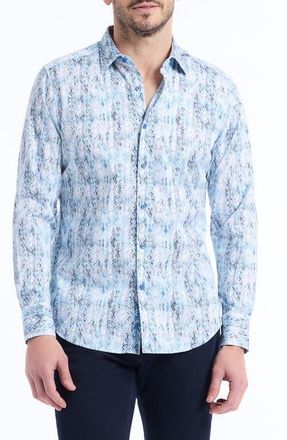 Robert Graham Alahmar Classic Fit Stretch Button-Up Shirt in Light Blue at Nordstrom, Size Xxx-Large