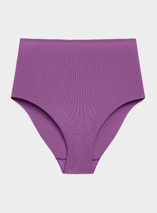 Miiyu Womens Mini-rib laser-cut high-waist classic brief Recycled nylon